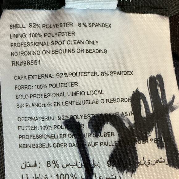 Faviana 8000 Rhinestones Lace Appliqued Long Mesh Deep V-Neck Dress Women 6 NWT - Picture 14 of 14